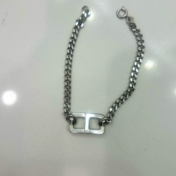 Christian Dior Vintage CD Silver Chain Bracelet - Picture 1 of 7